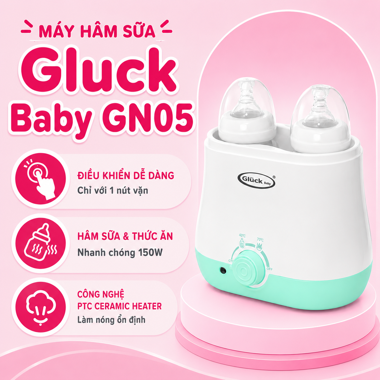 Máy hâm sữa Gluck Baby GN06 - Màu ngẫu nhiên 16