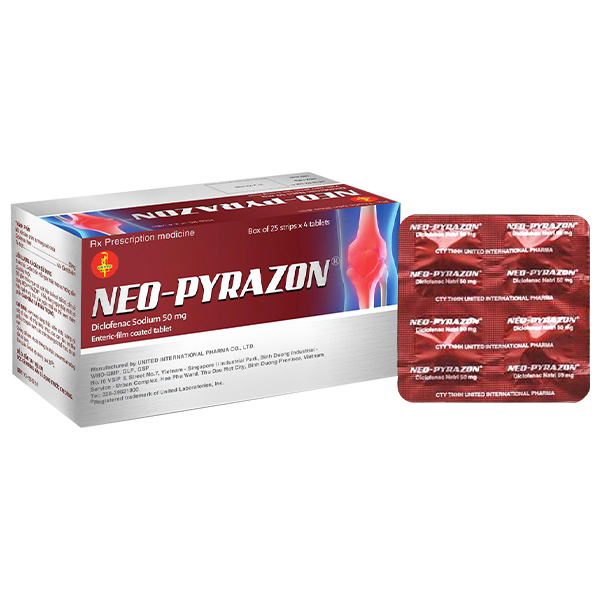 Neo-Pyrazon 50mg giảm đau, hạ sốt và kháng viêm