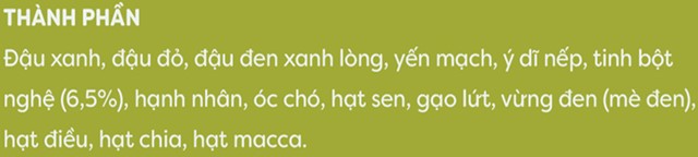 Ngũ cốc hạt Anpaso bổ sung dưỡng chất cho phụ nữ sau sinh - Thành phần
