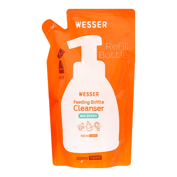 Nước rửa bình sữa Wesser chai 500 ml dành cho bé - AVAKids.com