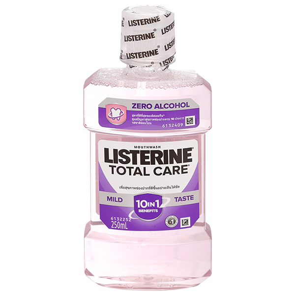 Nước súc miệng Listerine Total Care Zero Alcohol làm sạch mảng bám, ngừa vi khuẩn chai 250ml