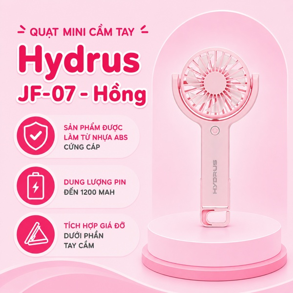 Quạt cầm tay mini Hydrus JF-07 - Trắng 15