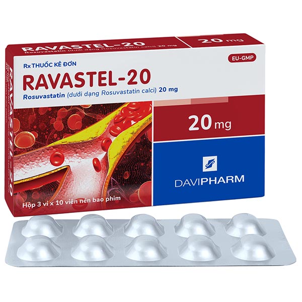 Ravastel-20 điều trị tăng cholesterol huyết