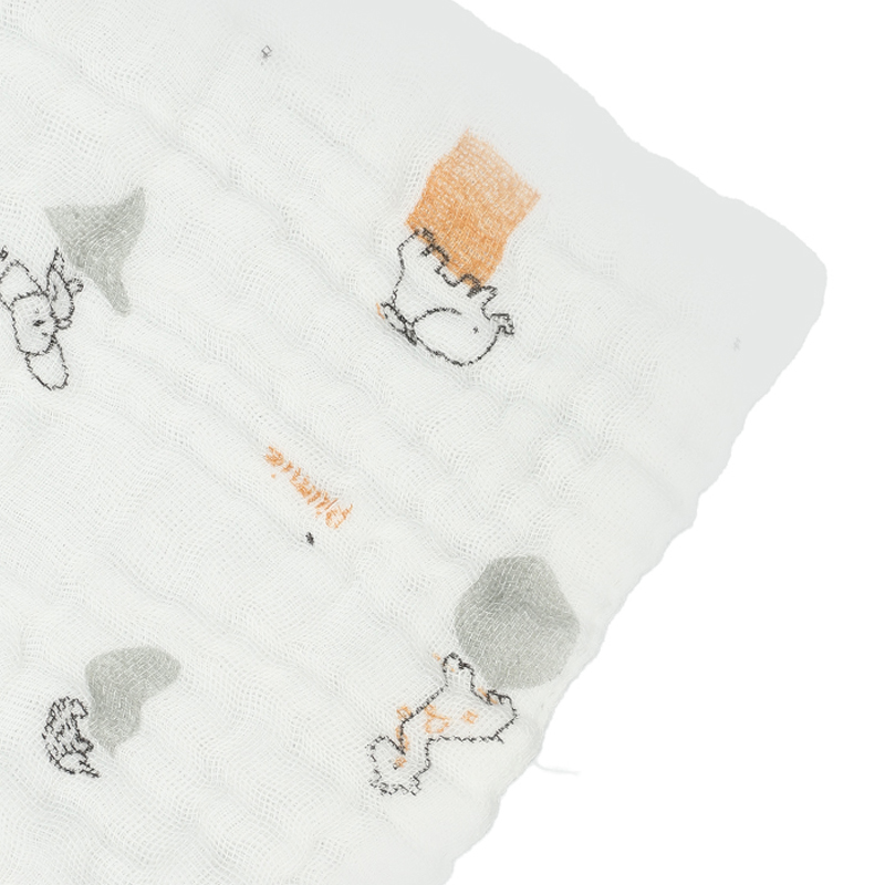 Set 5 khăn sữa muslin nhăn Piumie 6 lớp 27x27 cm - Gấu nâu 4