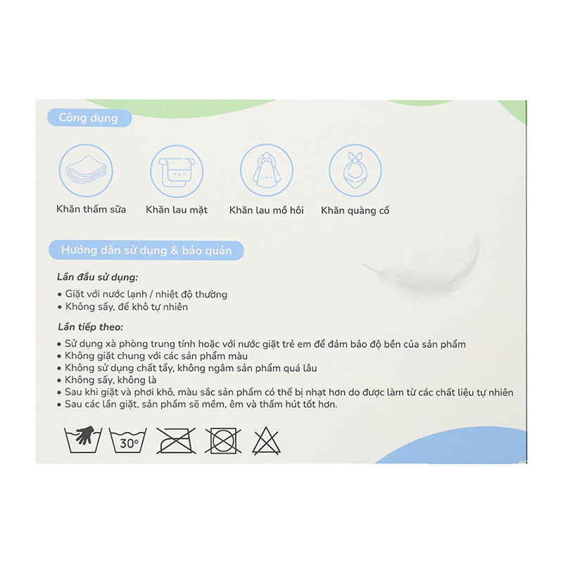 Set 5 khăn sữa muslin nhăn Piumie 6 lớp 27x27 cm - Gấu nâu 9