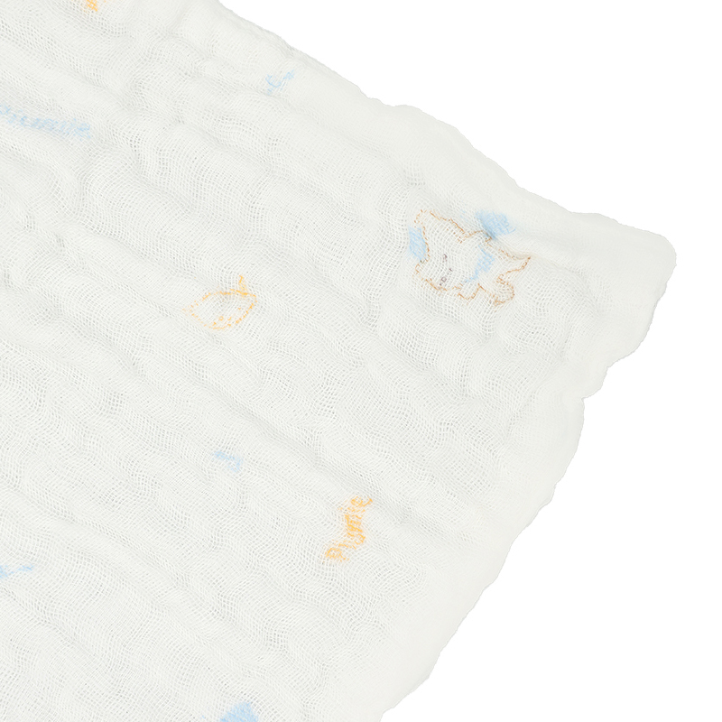 Set 5 khăn sữa muslin nhăn Piumie 6 lớp 27x27 cm - Gấu nâu 14