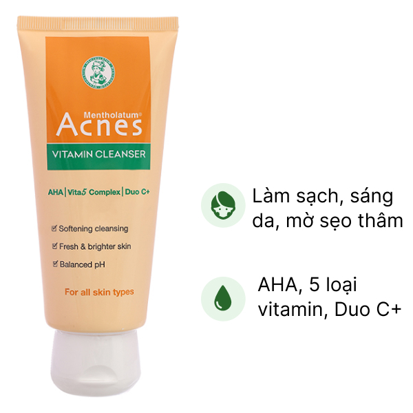 Kem rửa mặt Acnes Vitamin sáng da, mờ sẹo thâm