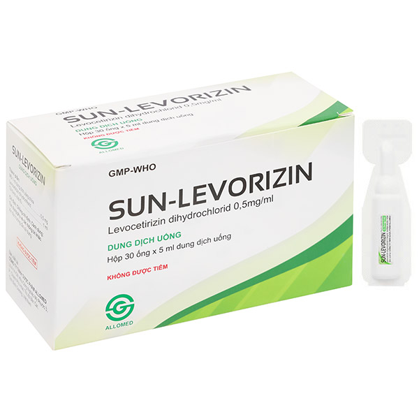 Dung dịch uống Sun-Levorizin 0.5mg/1ml trị triệu chứng viêm mũi dị ứng