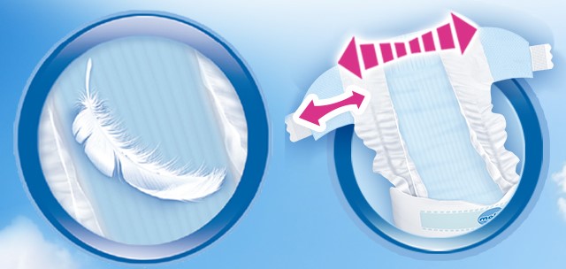 Tã dán Molfix Oxy size M - Thiết kế và bề mặt