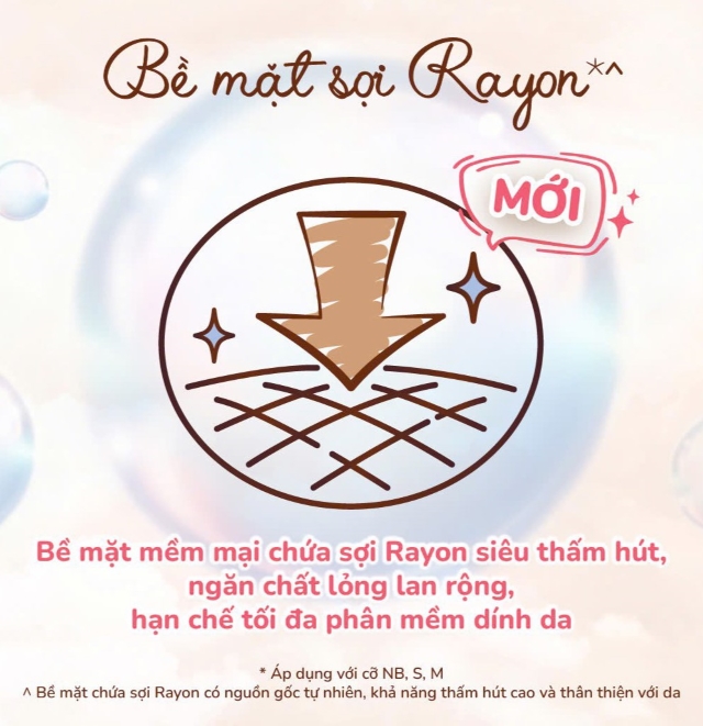 Bề mặt tã dán Moony Dịu nhẹ size M
