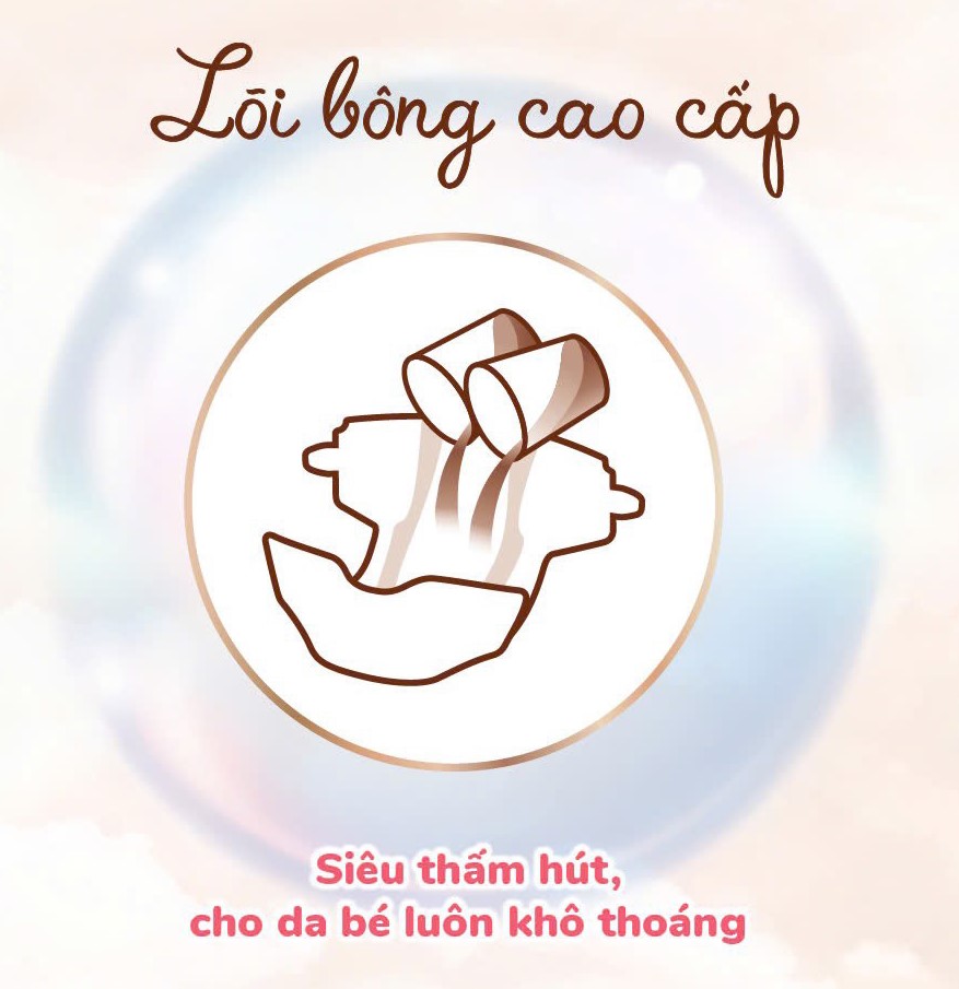 Khả năng thấm hút tã dán Moony Dịu nhẹ size M