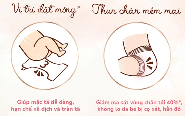 Thiết kế tã dán Moony Dịu nhẹ size M