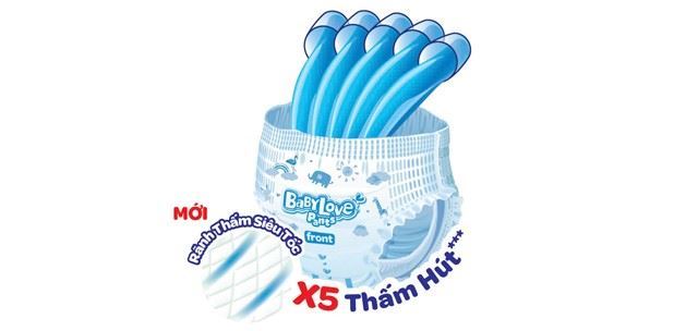 Bề mặt tã quần BabyLove size M 