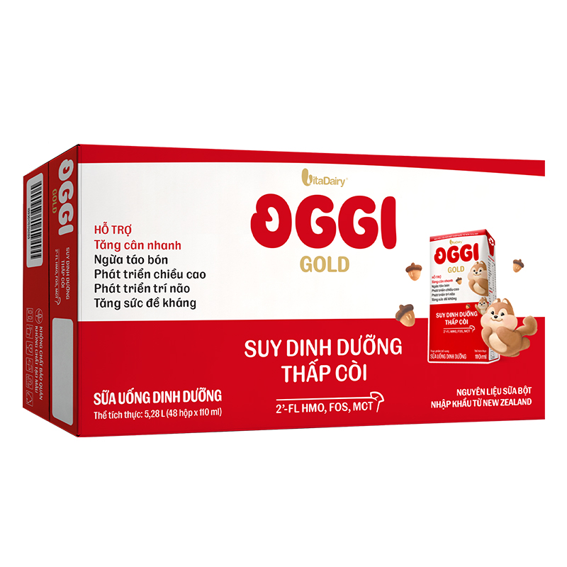 Thùng 48 hộp sữa pha sẵn Oggi Gold 110 ml cho trẻ suy dinh dưỡng (từ 1 tuổi) - Giao bao bì ngẫu nhiên 4