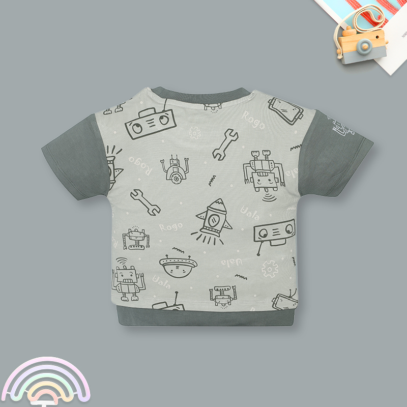 Bộ tay ngắn bé trai Ualarogo UR040 màu nâu 18