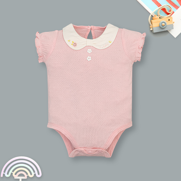 Bodysuit tay ngắn Lullaby NH617C màu hồng nhạt - AVAKids.com