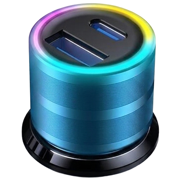 Car Charger Dual Port USB A - Type C Vivan VCC04S Blue