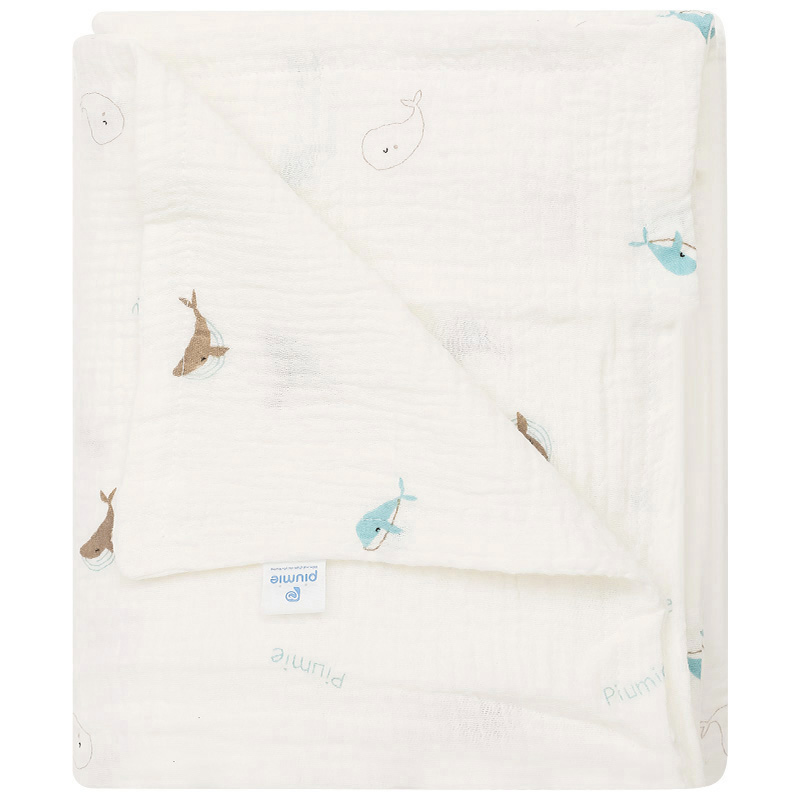 Chăn mây muslin Piumie 4 lớp 100x100 cm - Cá heo (từ 0 tháng) 3
