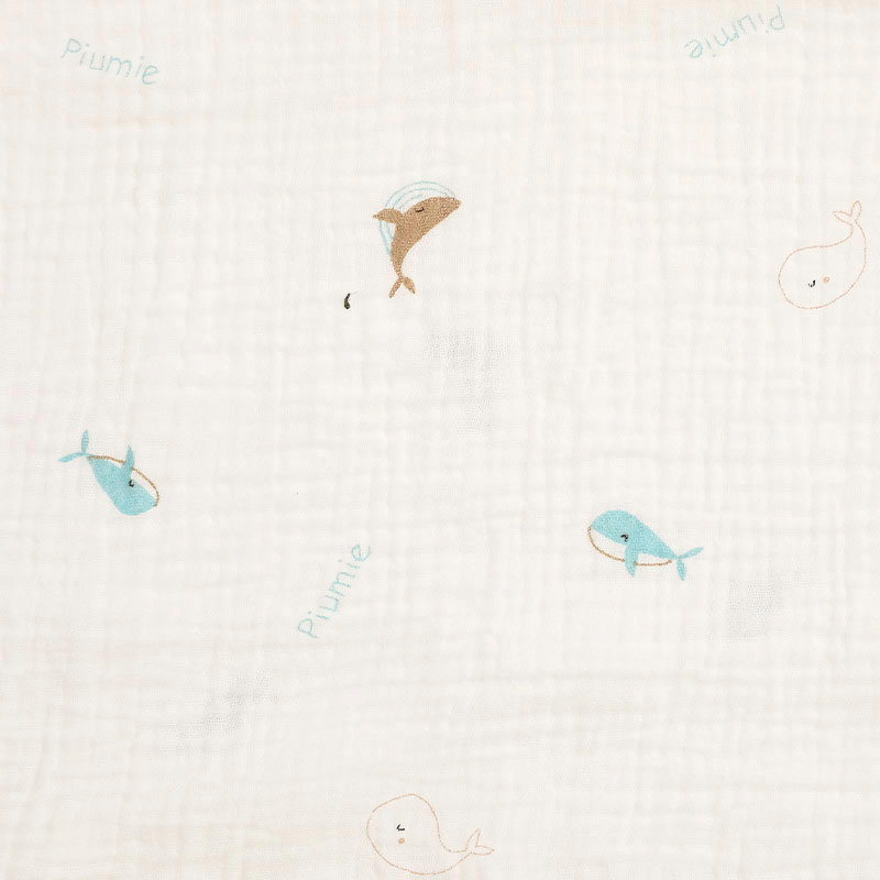 Chăn mây muslin Piumie 4 lớp 100x100 cm - Cá heo (từ 0 tháng) 4