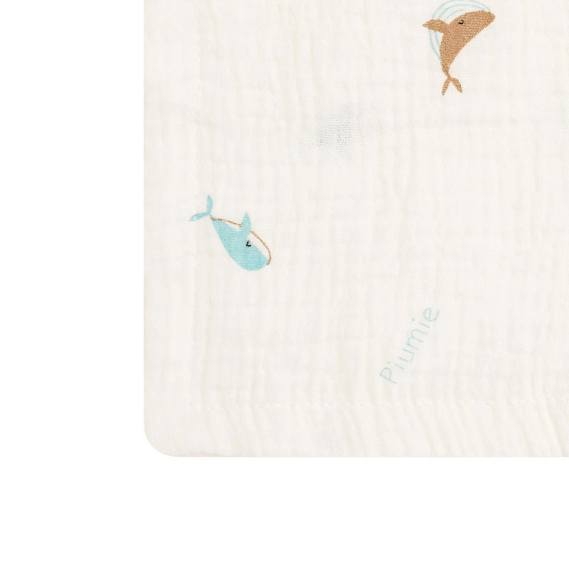 Chăn mây muslin Piumie 4 lớp 100x100 cm - Cá heo (từ 0 tháng) 5