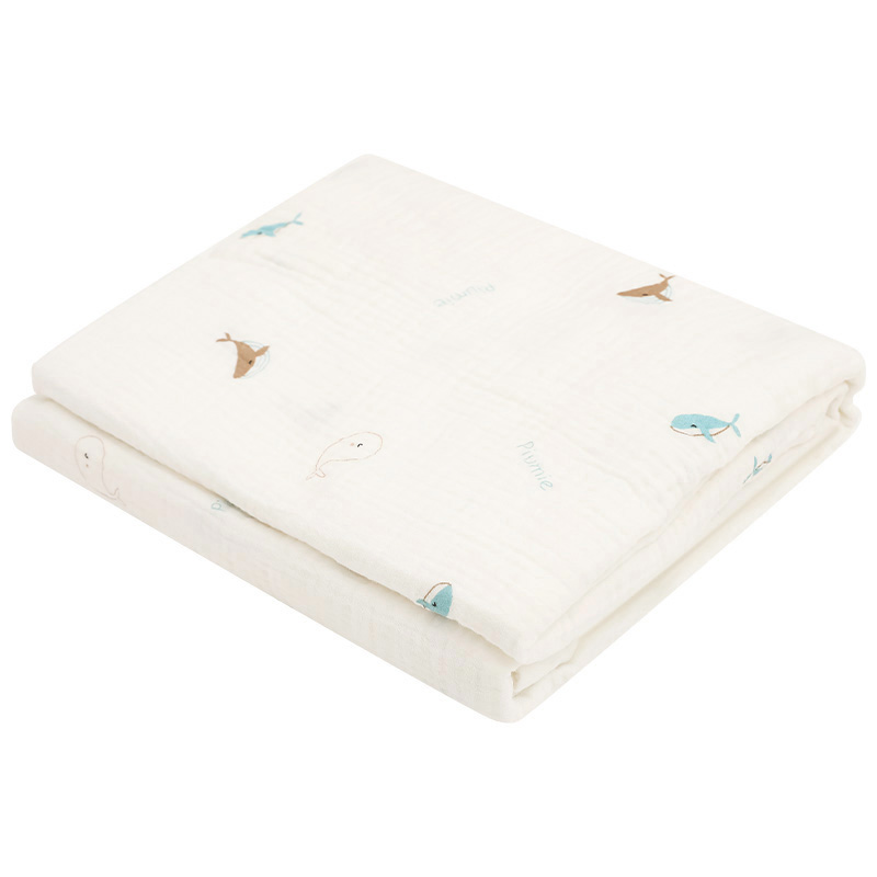 Chăn mây muslin Piumie 4 lớp 100x100 cm - Cá heo (từ 0 tháng) 6