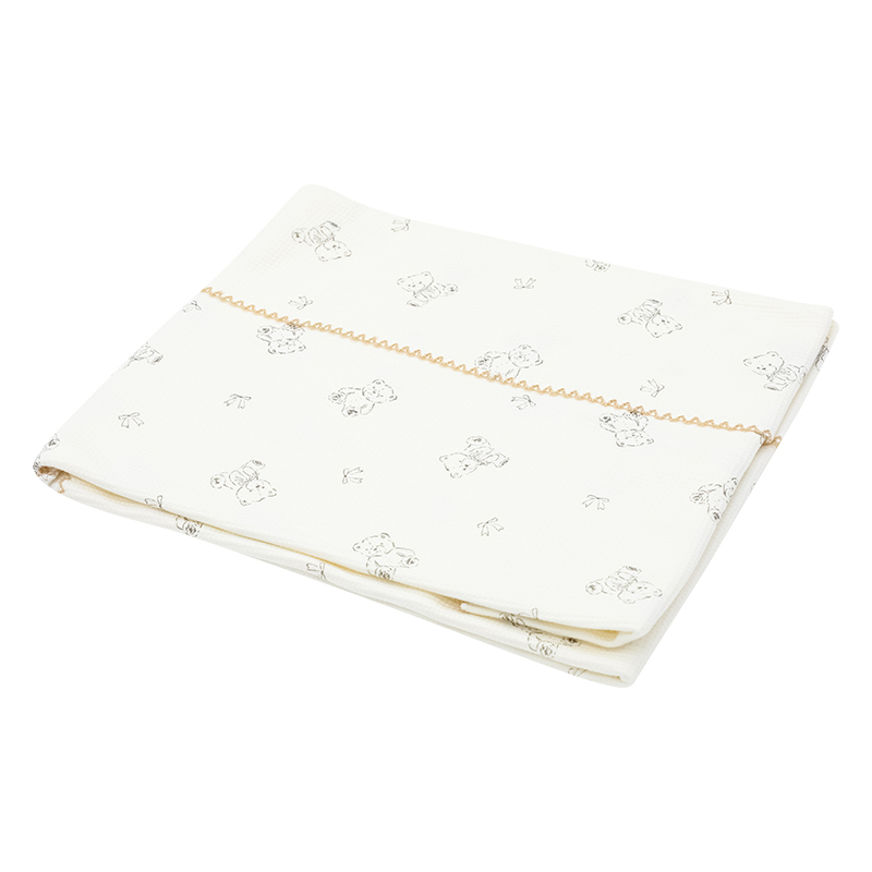 Chăn mây waffle cotton Piumie 110x110 cm - Gấu (từ 0 tháng) 7