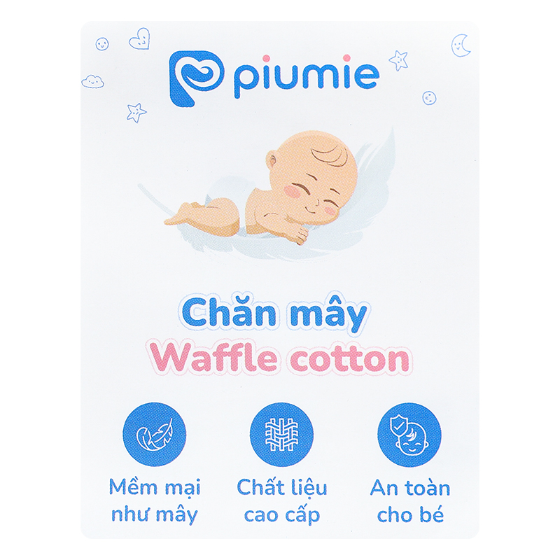 Chăn mây waffle cotton Piumie 110x110 cm - Gấu (từ 0 tháng) 10