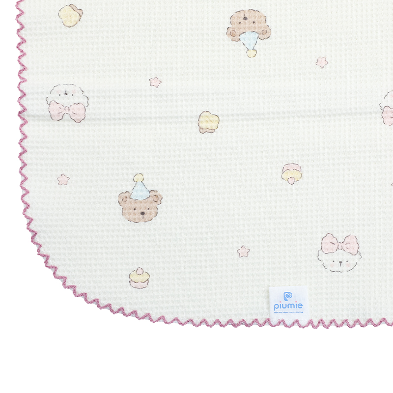 Chăn mây waffle cotton Piumie 110x110 cm - Gấu (từ 0 tháng) 16