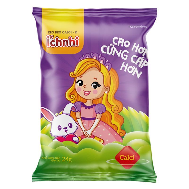 Kẹo dẻo Ích Nhi bổ sung canxi hương trái cây, 24g dạng viên (từ 2 tuổi) - Giao bao bì ngẫu nhiên 7