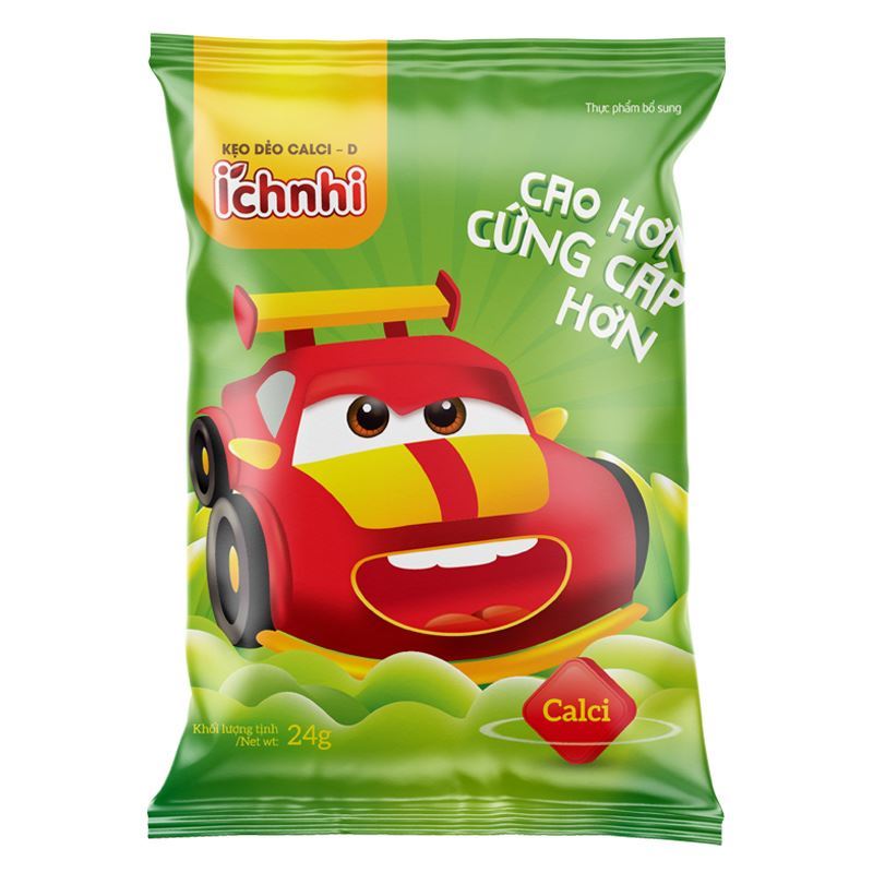Kẹo dẻo Ích Nhi bổ sung canxi hương trái cây, 24g dạng viên (từ 2 tuổi) - Giao bao bì ngẫu nhiên 9