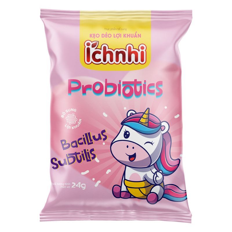 Kẹo dẻo Ích Nhi bổ sung lợi khuẩn cải thiện tiêu hóa hương trái cây, 24g dạng viên (từ 2 tuổi) - Giao bao bì ngẫu nhiên 6