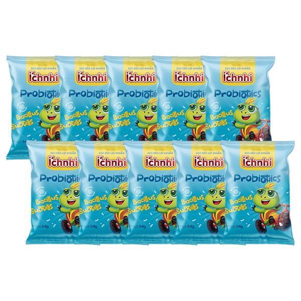 Combo 10 gói kẹo dẻo Ích Nhi bổ sung lợi khuẩn cải thiện tiêu hóa