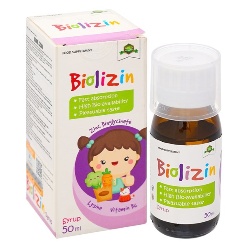 Combo 2 siro Biolizin tăng cường sức đề kháng hương đào, 50 ml dạng uống (từ 3 tháng) 2