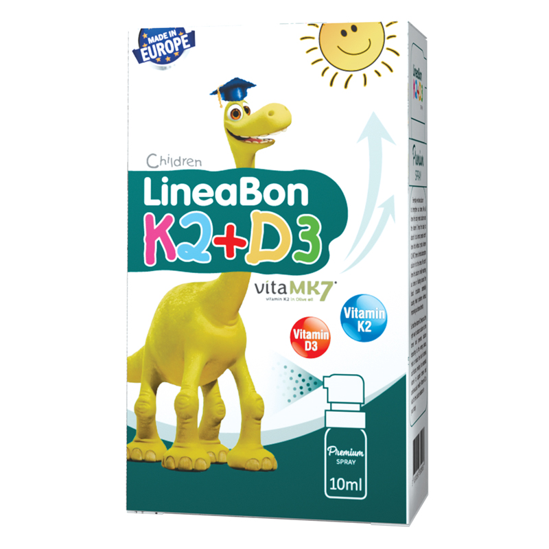 Combo 3 LineaBon K2+D3 hỗ trợ hấp thu canxi, 10 ml dạng xịt (từ 0 tháng) 15