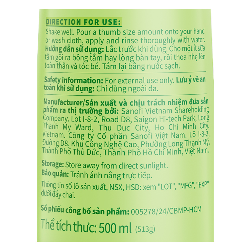Combo 2 sữa tắm & gội 2in1 cho bé Lactacyd Extra Milky hương dịu nhẹ 500 ml (mọi độ tuổi) - Giao bao bì ngẫu nhiên 6