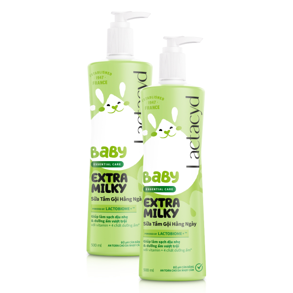 Combo 2 sữa tắm & gội 2in1 cho bé Lactacyd Extra Milky - Giao bao bì ngẫu nhiên