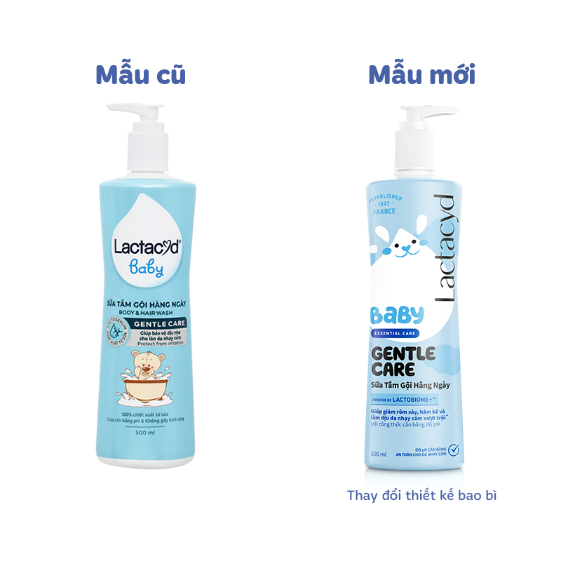 Sữa tắm & gội 2in1 cho bé Lactacyd Gentle Care hương dịu nhẹ 500 ml (mọi độ tuổi) - Giao bao bì ngẫu nhiên 7