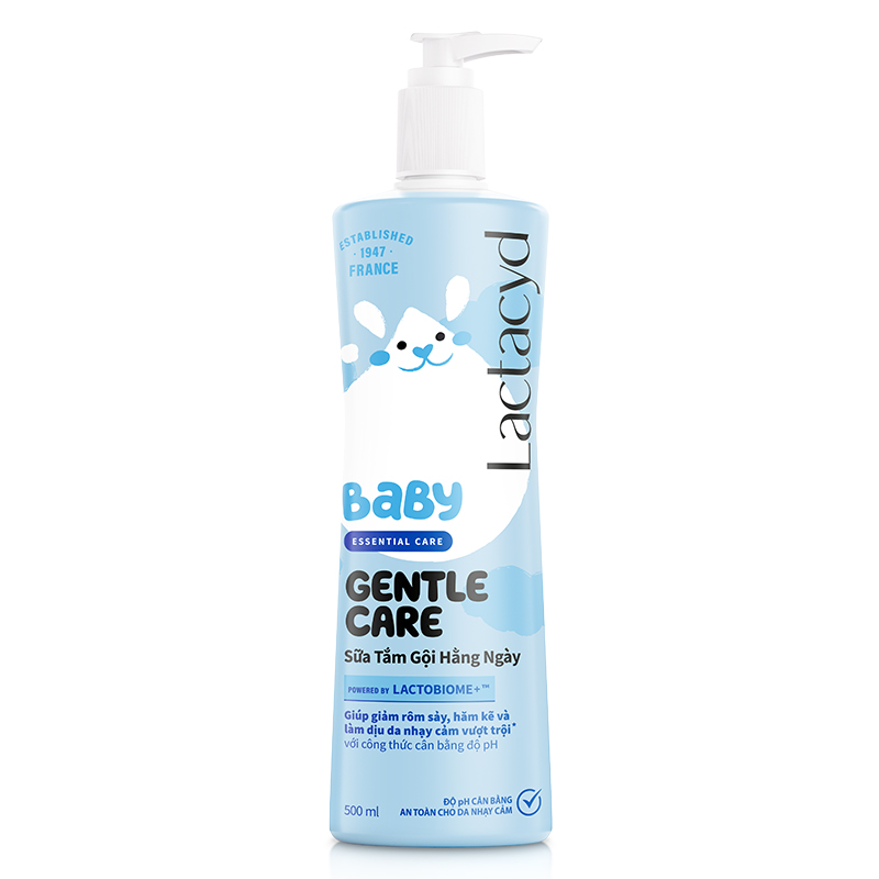 Sữa tắm & gội 2in1 cho bé Lactacyd Gentle Care hương dịu nhẹ 500 ml (mọi độ tuổi) - Giao bao bì ngẫu nhiên 8