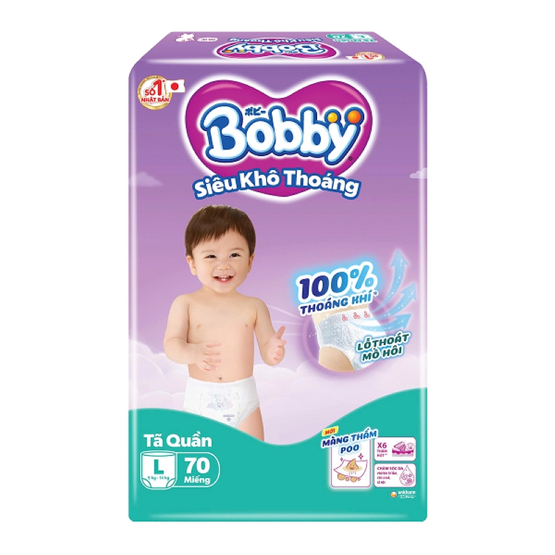 Combo 2 tã quần Bobby size L 70 miếng/bịch (9 - 14 kg) - Giao bao bì ngẫu nhiên 3
