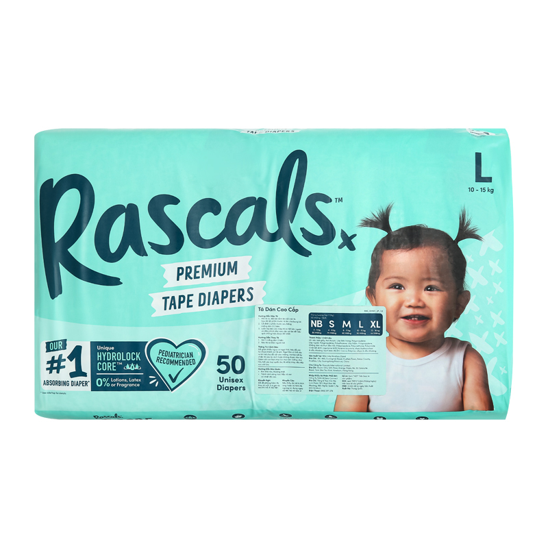 Combo 2 tã dán Rascals size L 50 miếng (10 - 15 kg) - Giao bao bì ngẫu nhiên 20
