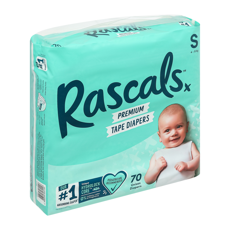 Combo 2 tã dán Rascals size S 70 miếng/bịch (4 - 8 kg) - Giao bao bì ngẫu nhiên 33