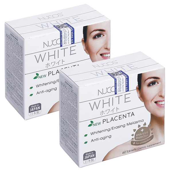 Combo 2 hộp Nucos White New Placenta giảm thâm nám, làm sáng da