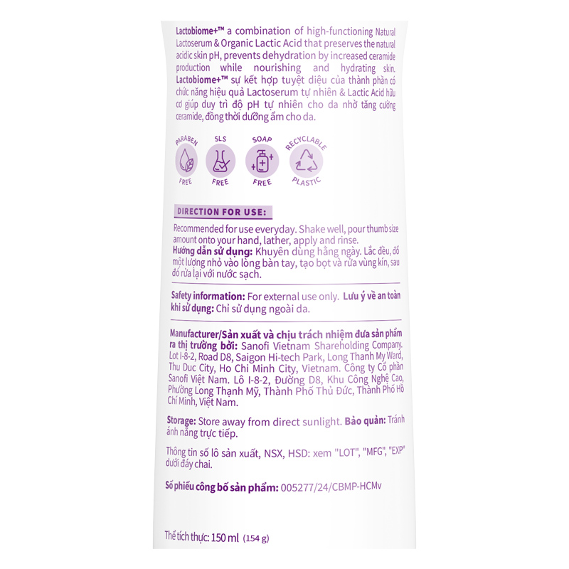 Dung dịch vệ sinh phụ nữ Lactacyd Soft & Silky hương dịu nhẹ 150 ml - Giao bao bì ngẫu nhiên 4