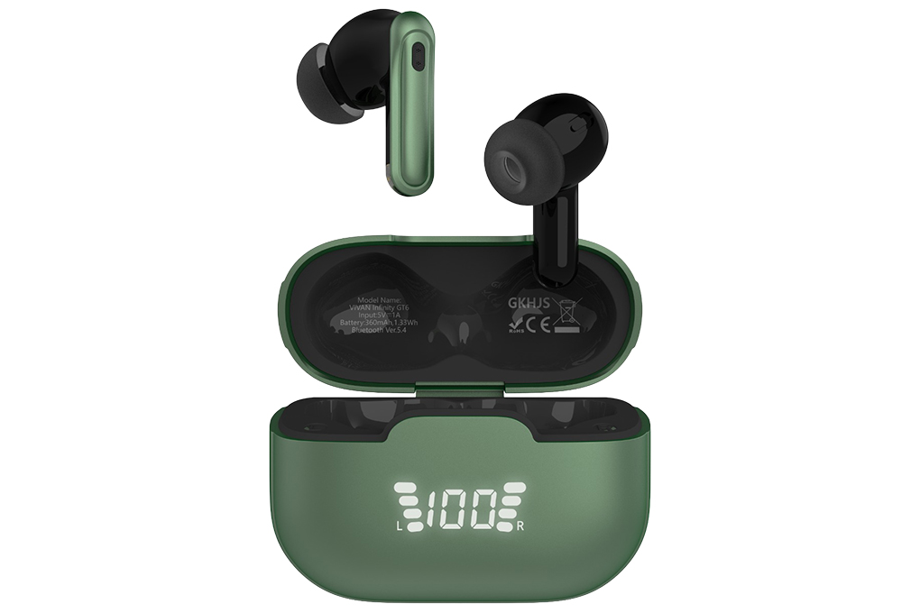 Earphone Bluetooth Vivan TWS Infinity GT 6 Green