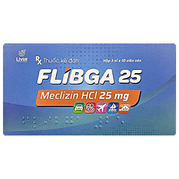 Flibga 25mg trị buồn nôn, nôn và chóng mặt do say tàu xe