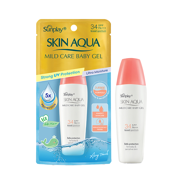 Gel chống nắng Sunplay Skin Aqua Mild Care Baby Gel SPF 34 PA+++ 25g - AVAKids.com