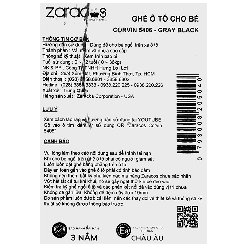 Ghế ngồi ô tô Zaracos Corvin 5406 (0 - 12 tuổi) - Màu đen 24