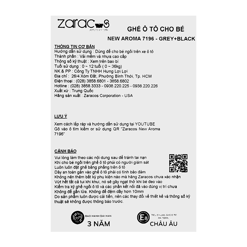 Ghế ngồi ô tô Zaracos New Aroma 7196 (0 - 12 tuổi) - Màu be 41