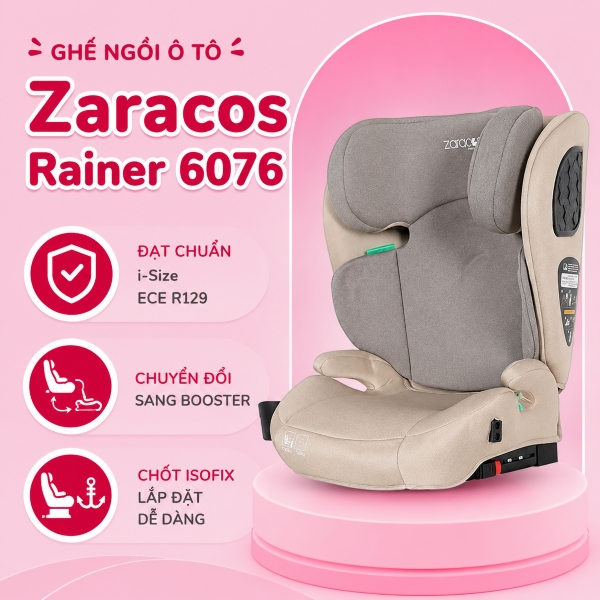 Ghế ngồi ô tô Zaracos Rainer 6076 (4 - 12 tuổi) - Màu đen 18