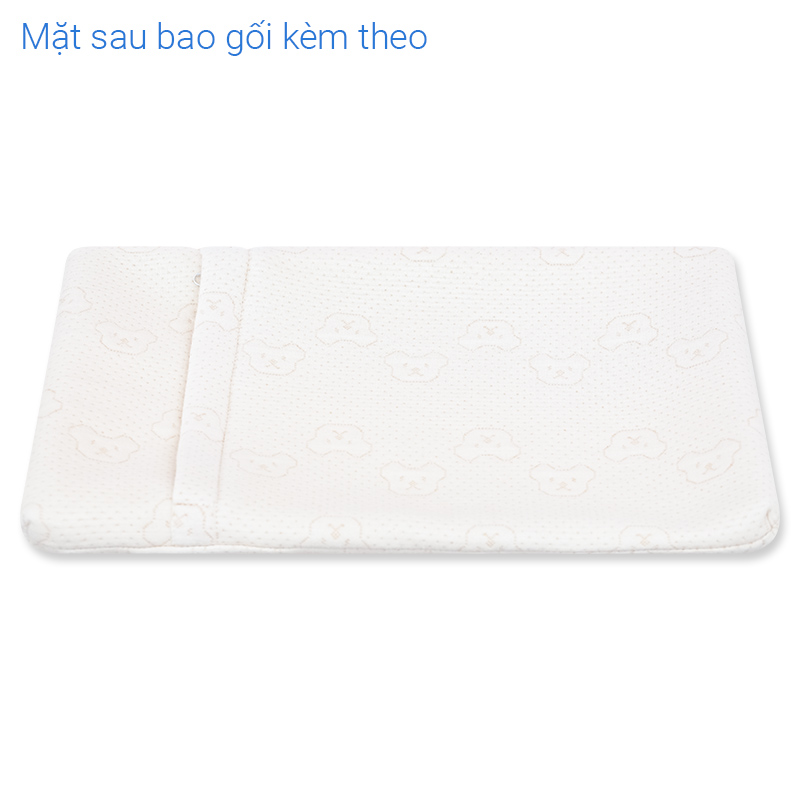 Gối chống bẹp đầu waffle cotton Piumie Air Feeling 35x25x2.5 cm - Gấu (từ 0 tháng) 8